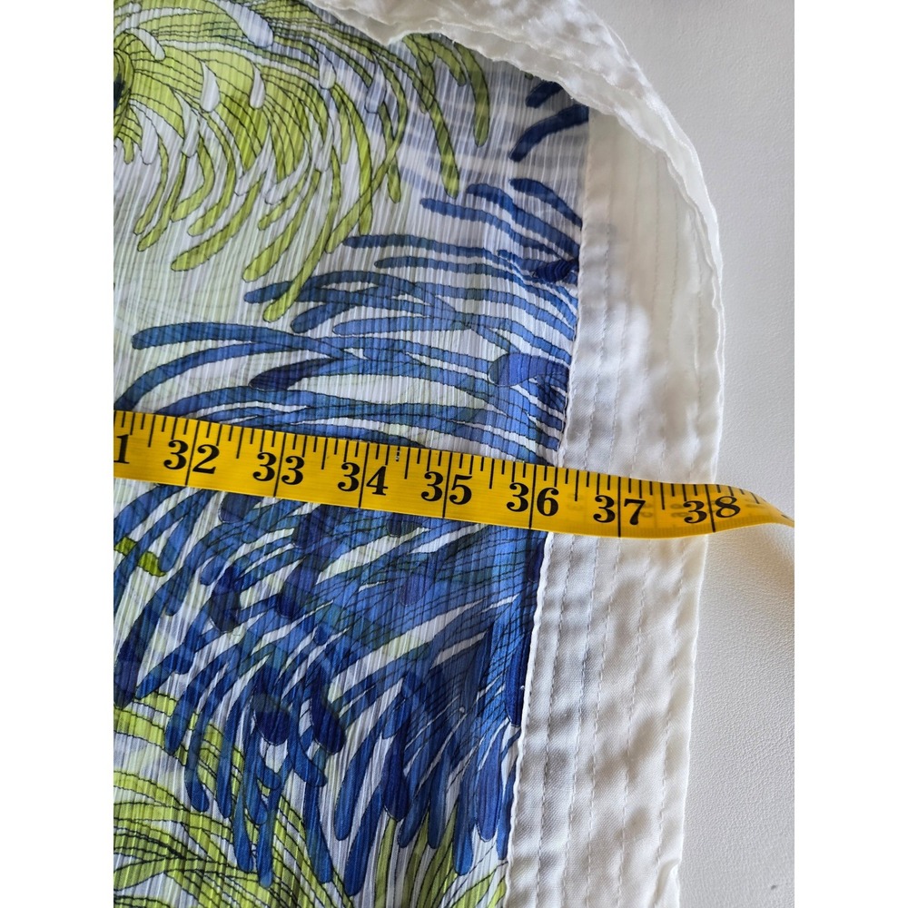 Tropical Print Caftan Tunic Sheer Cover Up One Size Resort Boho Beach Vacation - Picture 6 of 10